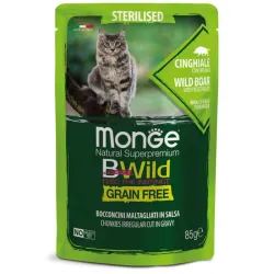Monge BWild kons. pašaras sterelizuotoms katėms su | AKVANAMAI