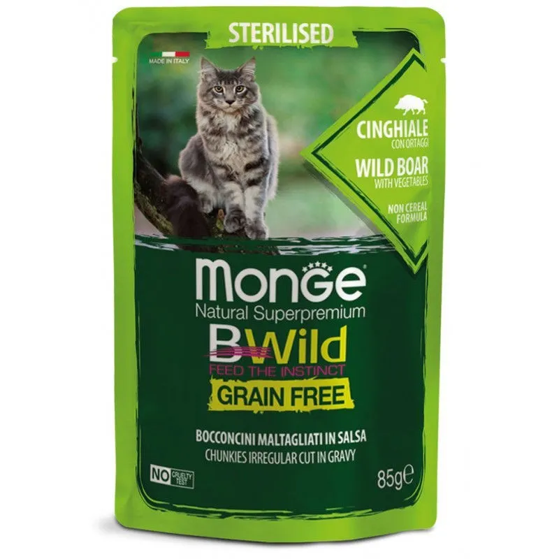 Monge BWild kons. pašaras sterelizuotoms katėms su | AKVANAMAI