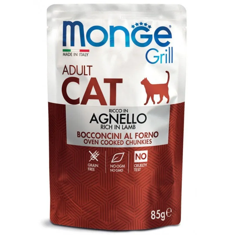 Monge GRILL Adult konservuotas pašaras katėms su | AKVANAMAI