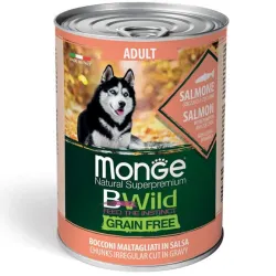Monge Bwild adult konservuotas pašaras su lašiša | AKVANAMAI
