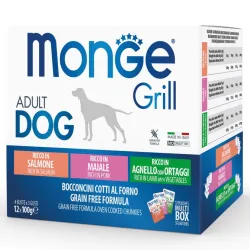 Monge GRILL MIX Dog Adult salmon/pork/lamb 100gx12 | AKVANAMAI