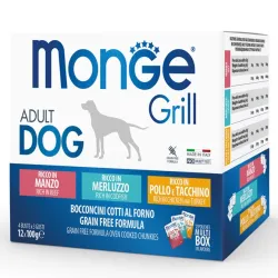Monge GRILL MIX Dog Adult beef/cod/chicken 100gx12 | AKVANAMAI