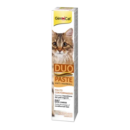 GIMCAT ANTI-HAIRBALL DUO PASTE MALT+CHEESE 50g | AKVANAMAI