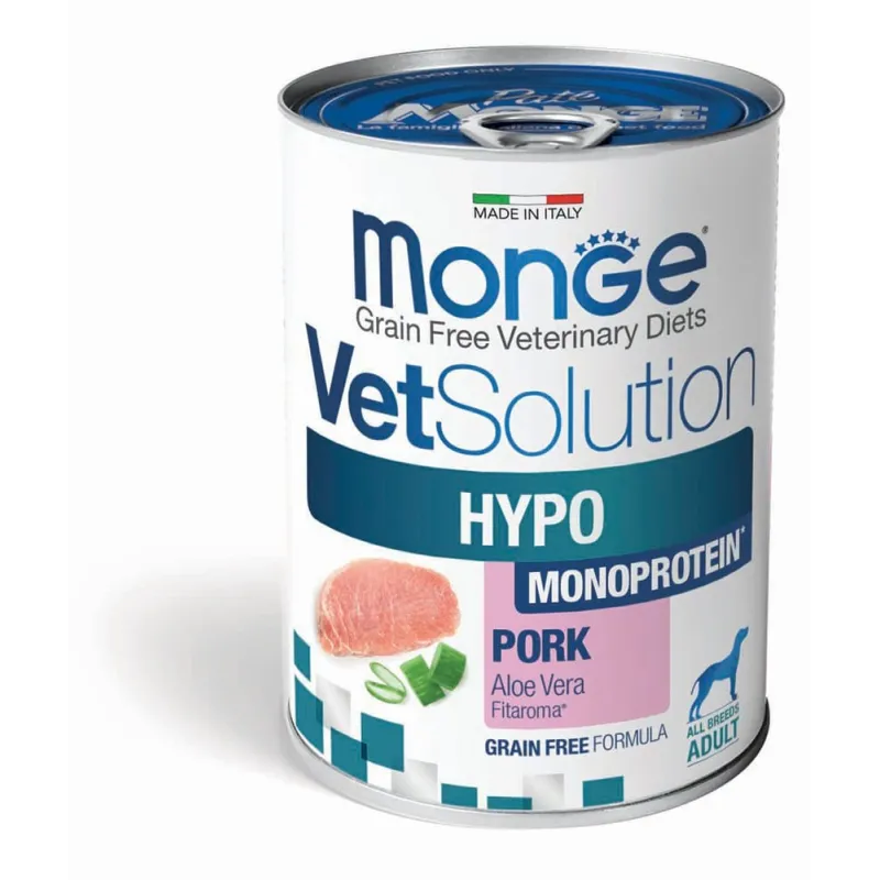 Monge VetSolution Dog Wet HYPO MONO Pork 400g | AKVANAMAI