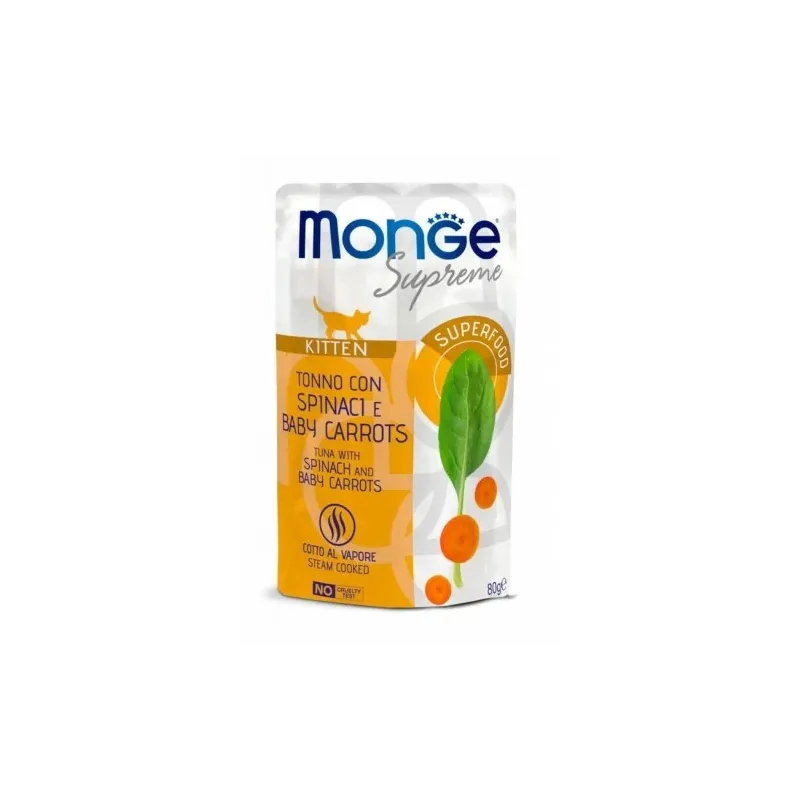 Monge SUPREME - Cat Wet Pouches Tuna with spinach | AKVANAMAI
