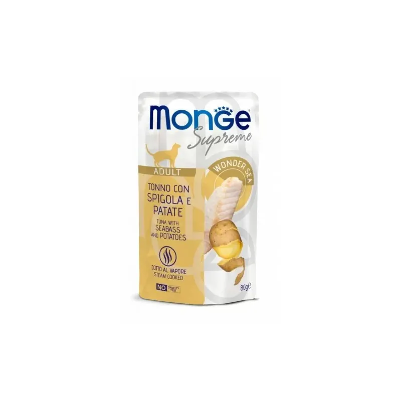 Monge SUPREME - Cat Wet Pouches Tuna with seabass | AKVANAMAI