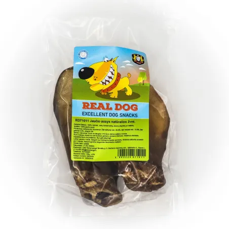 Real Dog jaučio ausys natūralios 2vnt. | AKVANAMAI