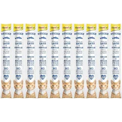 GimCat Sticks begrūdės lazdelės, su lašiša ir | AKVANAMAI
