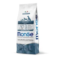 Monge Dry Dog All Br. Adult Monoprotein Trout | AKVANAMAI