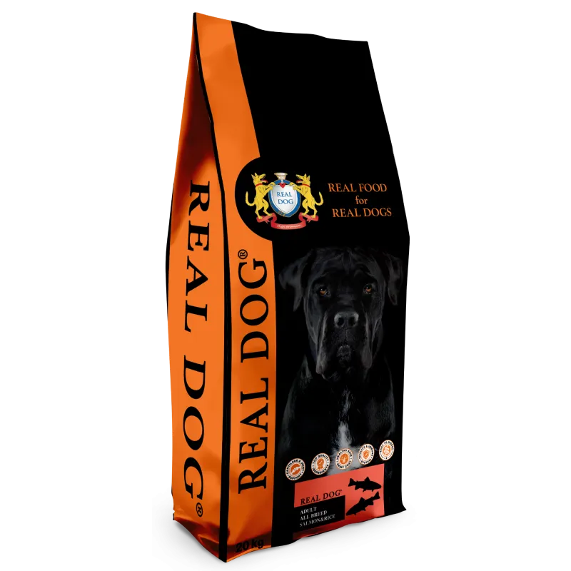 Real Dog Adult All Breeds su lašiša ir ryžiais 20kg | AKVANAMAI