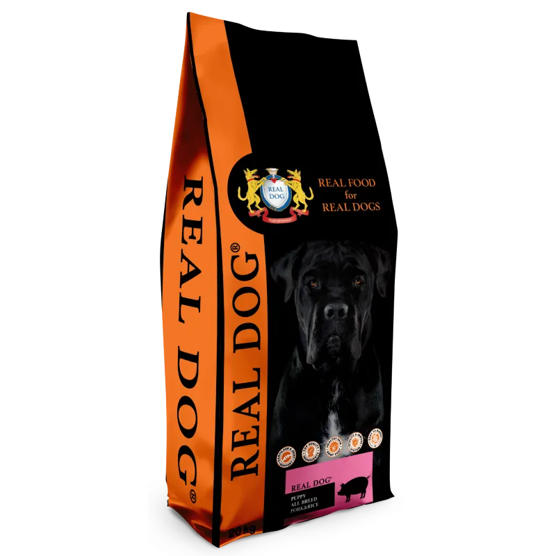 Real Dog Puppy-Junior All Breeds su kiauliena ir | AKVANAMAI