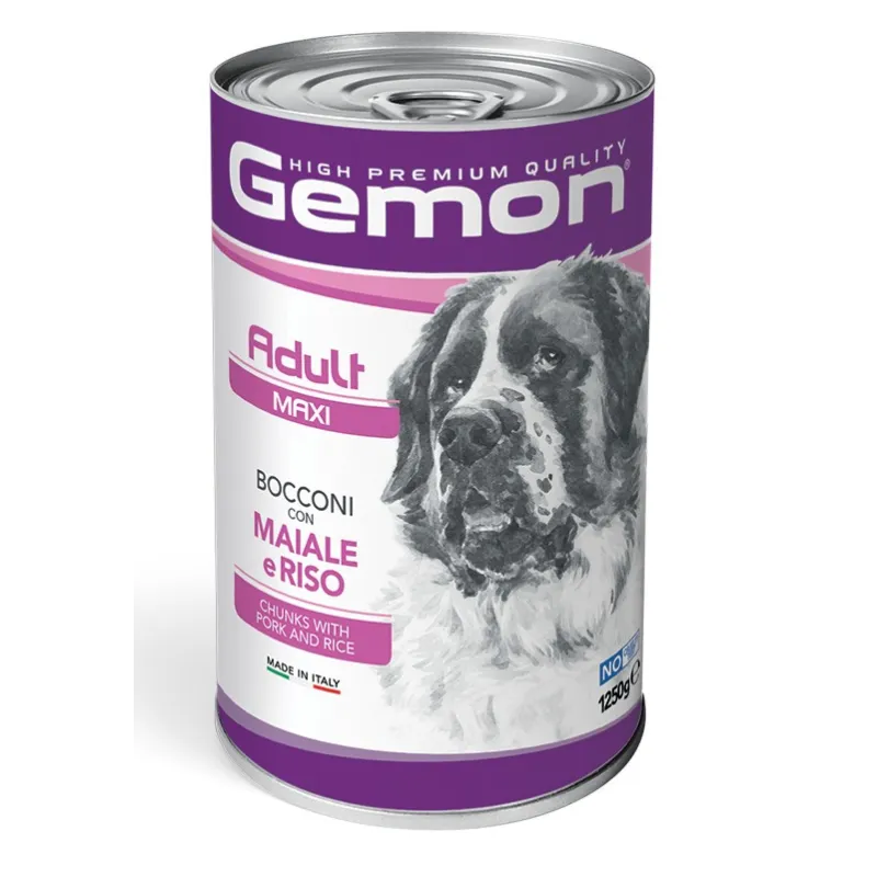 GEMON - Wet Dog Chunks Adult Maxi Pork &amp; rice | AKVANAMAI