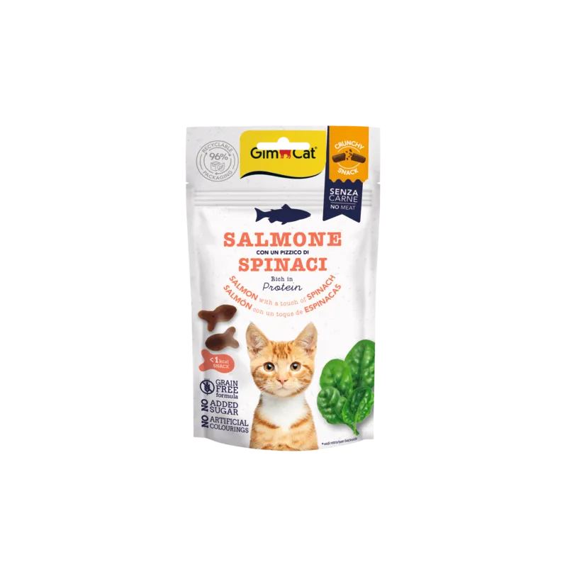 Gimcat Crunchy Snacks Salmon &amp; Spinach traškūs | AKVANAMAI