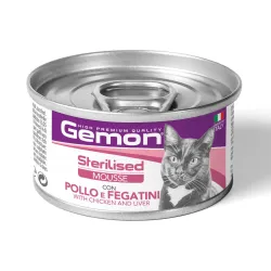 GEMON - Wet Cat Mousse Sterilised Chicken/Liver 85g | AKVANAMAI