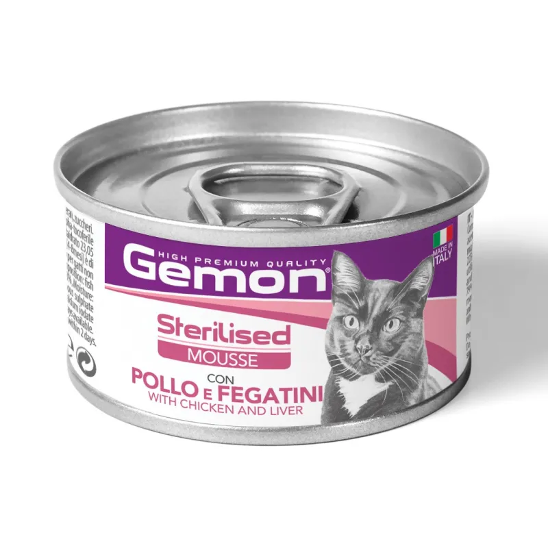 GEMON - Wet Cat Mousse Sterilised Chicken/Liver 85g | AKVANAMAI