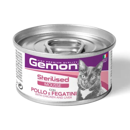 GEMON - Wet Cat Mousse Sterilised Chicken/Liver 85g | AKVANAMAI