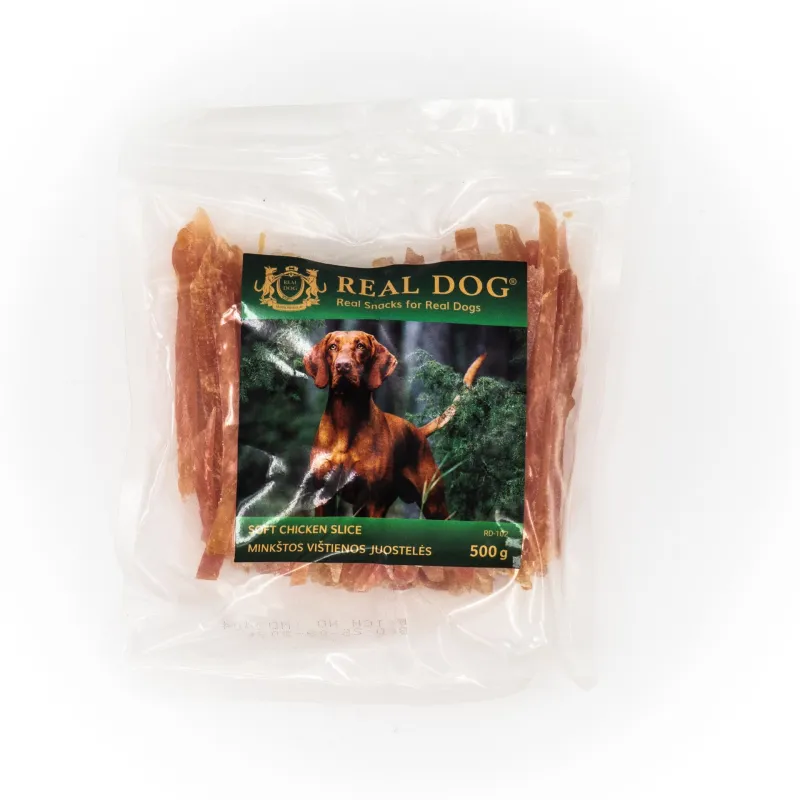 Real Dog SNACKS Minkštos vištienos juostelės 500g | AKVANAMAI