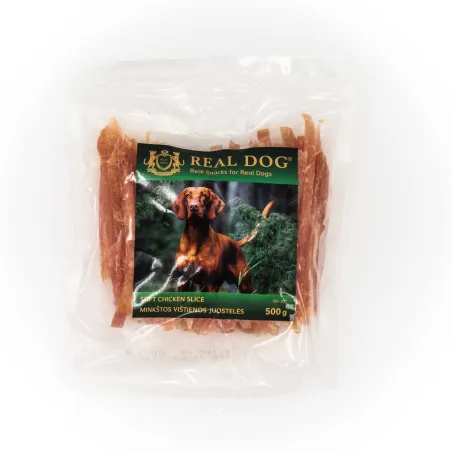 Real Dog SNACKS Minkštos vištienos juostelės 500g | AKVANAMAI