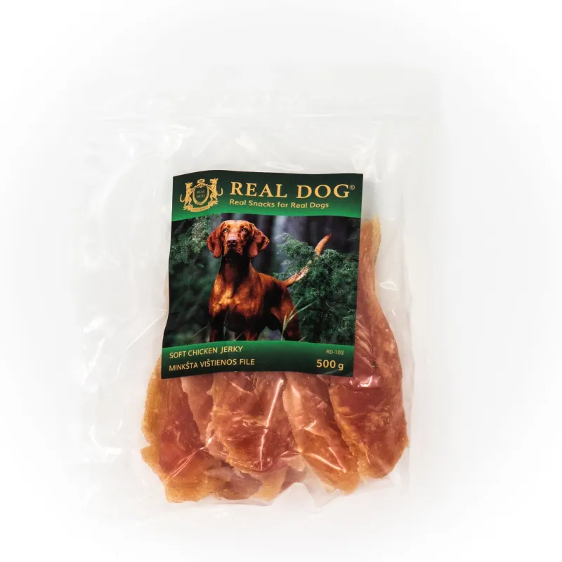 Real Dog SNACKS Minkšta vištienos file 500g | AKVANAMAI