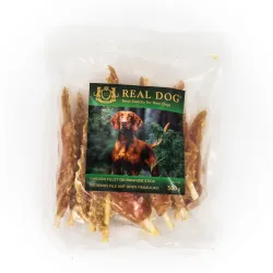 Real Dog SNACKS Vištienos file ant odos pagaliukų | AKVANAMAI