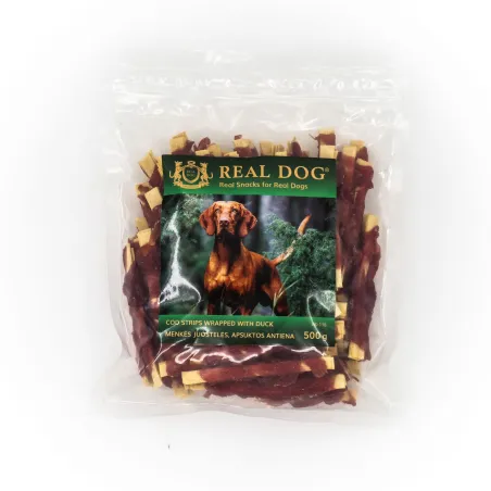 Real Dog SNACKS Menkės juostelės apsuktos antiena | AKVANAMAI
