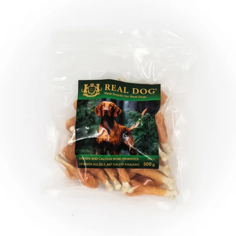 Real Dog SNACKS Vištienos kulšelė ant kalcio | AKVANAMAI