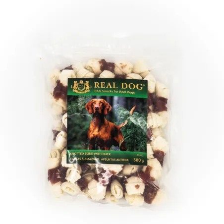 Real Dog SNACKS Kaulas su mazgais, apsuktas antiena | AKVANAMAI
