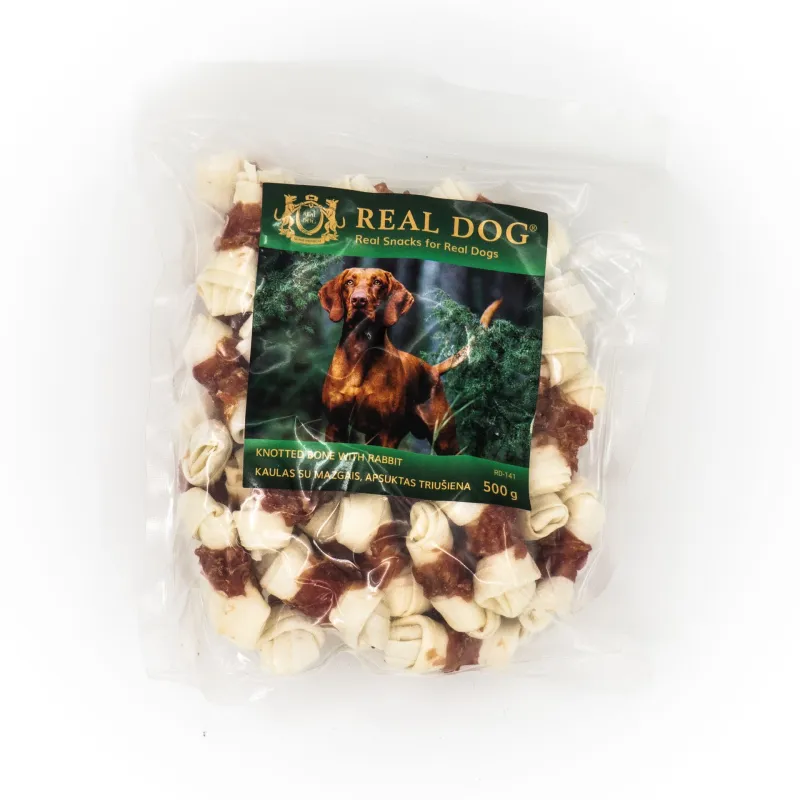 Real Dog SNACKS Kaulas su mazgais, apsuktas | AKVANAMAI