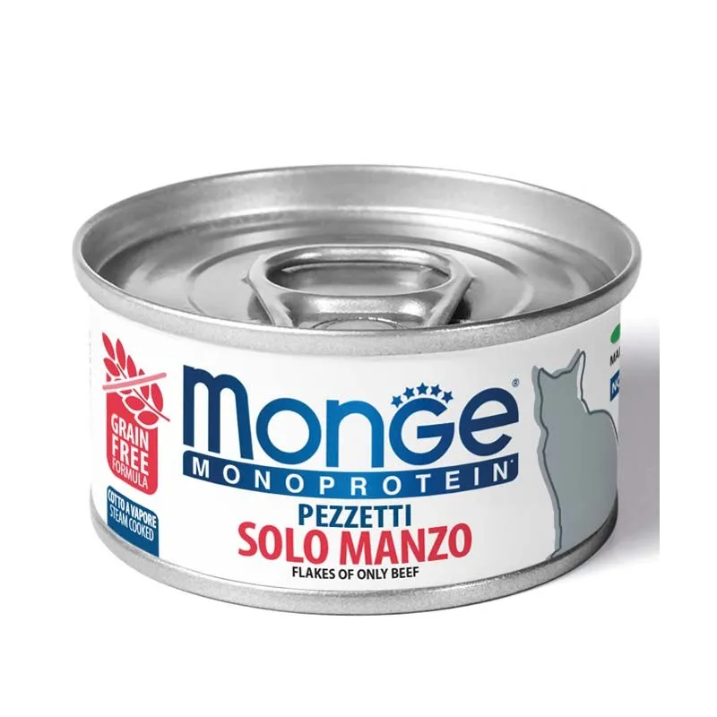 Monge MONOPROTEIN - Cat Flakes Only BEEF 80 g | AKVANAMAI