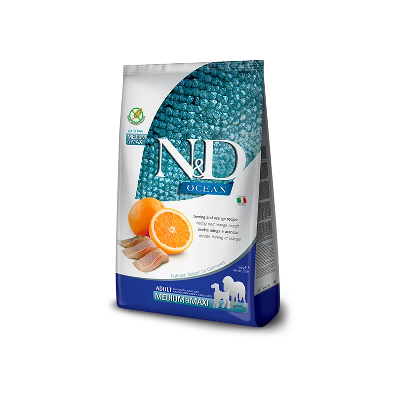 FARMINA N&amp;D OCEAN - DOG Dry Herring&amp;Orange | AKVANAMAI
