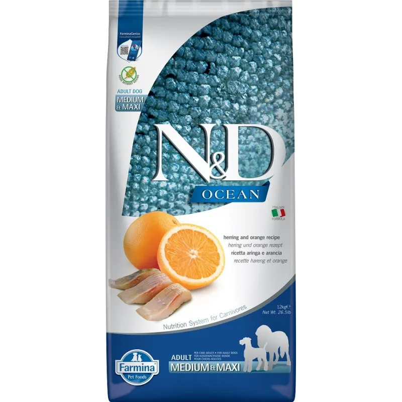 FARMINA N&amp;D OCEAN - DOG Dry Herring&amp;Orange | AKVANAMAI