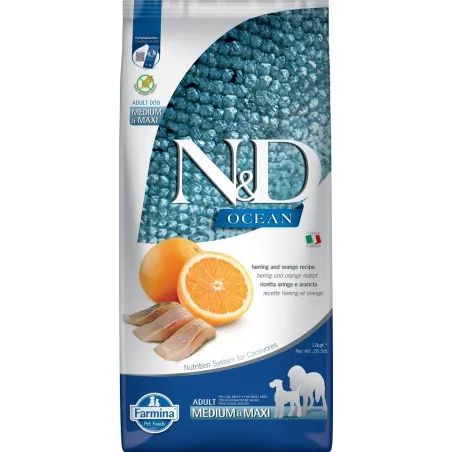 FARMINA N&amp;D OCEAN - DOG Dry Herring&amp;Orange | AKVANAMAI