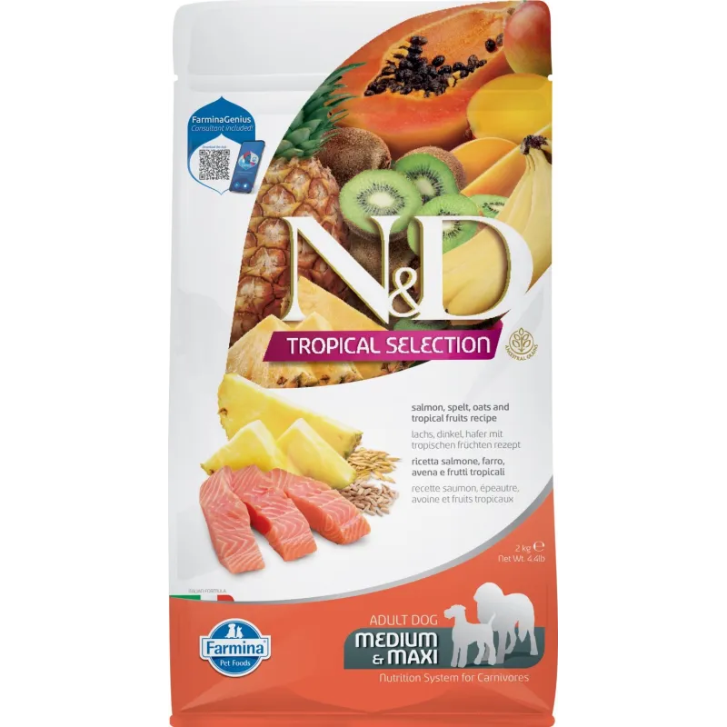 FARMINA N&amp;D TROPICAL SELECTION - DOG Dry Salmon | AKVANAMAI