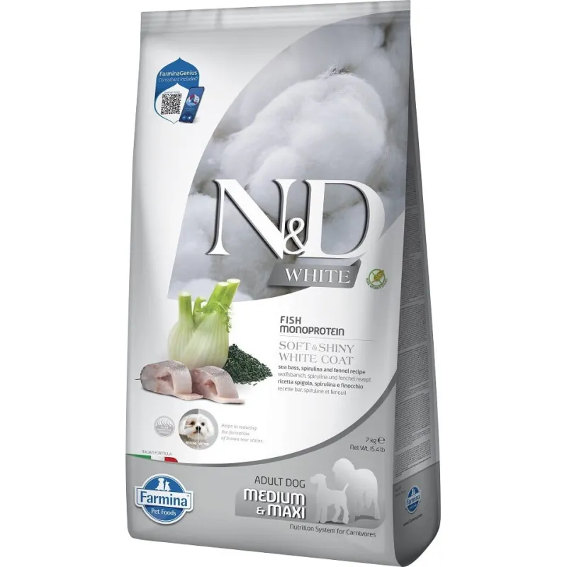 FARMINA N&amp;D WHITE - DOG Dry Sea Bass | AKVANAMAI