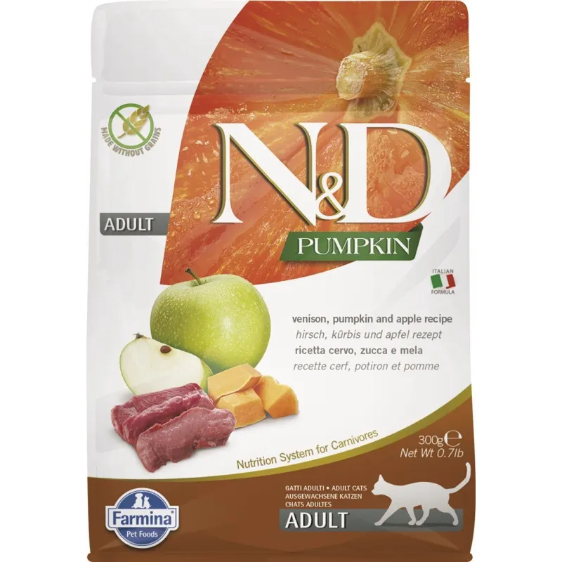 FARMINA N&amp;D PUMPKIN - CAT Dry Venison&amp;Apple | AKVANAMAI