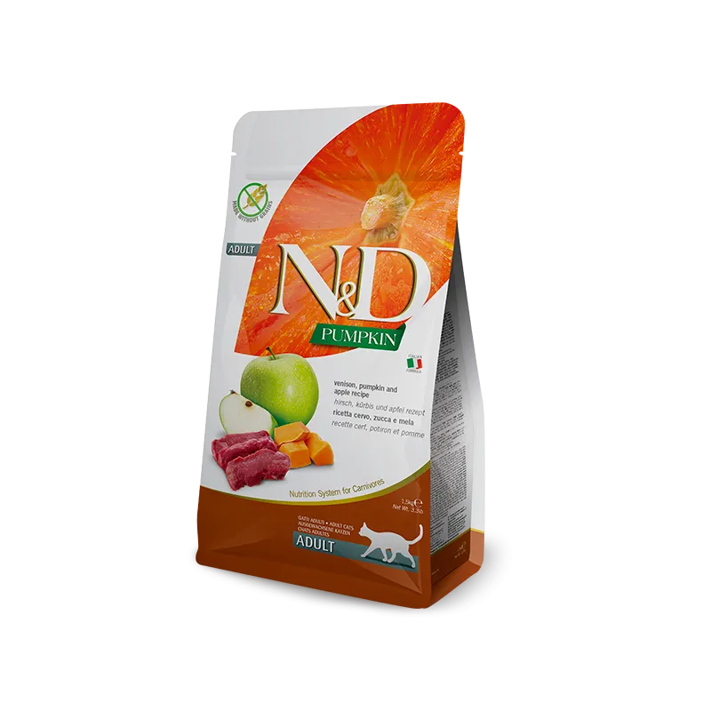 FARMINA N&amp;D PUMPKIN - CAT Dry Venison&amp;Apple | AKVANAMAI
