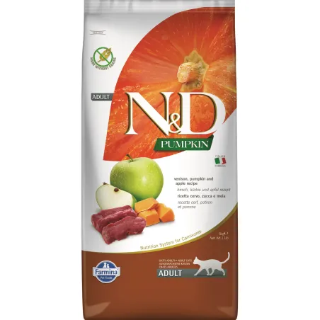 FARMINA N&amp;D PUMPKIN - CAT Dry Venison&amp;Apple | AKVANAMAI