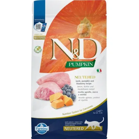 FARMINA N&amp;D PUMPKIN - CAT Dry Lamb&amp;Blueberry | AKVANAMAI
