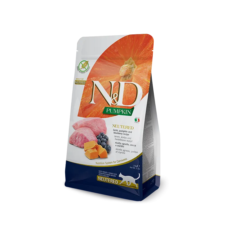 FARMINA N&amp;D PUMPKIN - CAT Dry Lamb&amp;Blueberry | AKVANAMAI