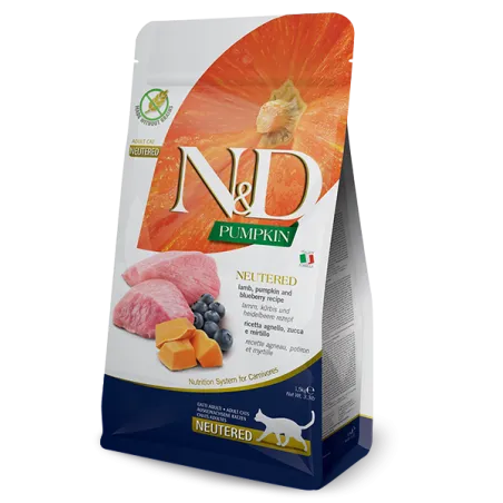 FARMINA N&amp;D PUMPKIN - CAT Dry Lamb&amp;Blueberry | AKVANAMAI