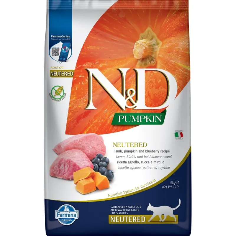 FARMINA N&amp;D PUMPKIN - CAT Dry Lamb&amp;Blueberry | AKVANAMAI