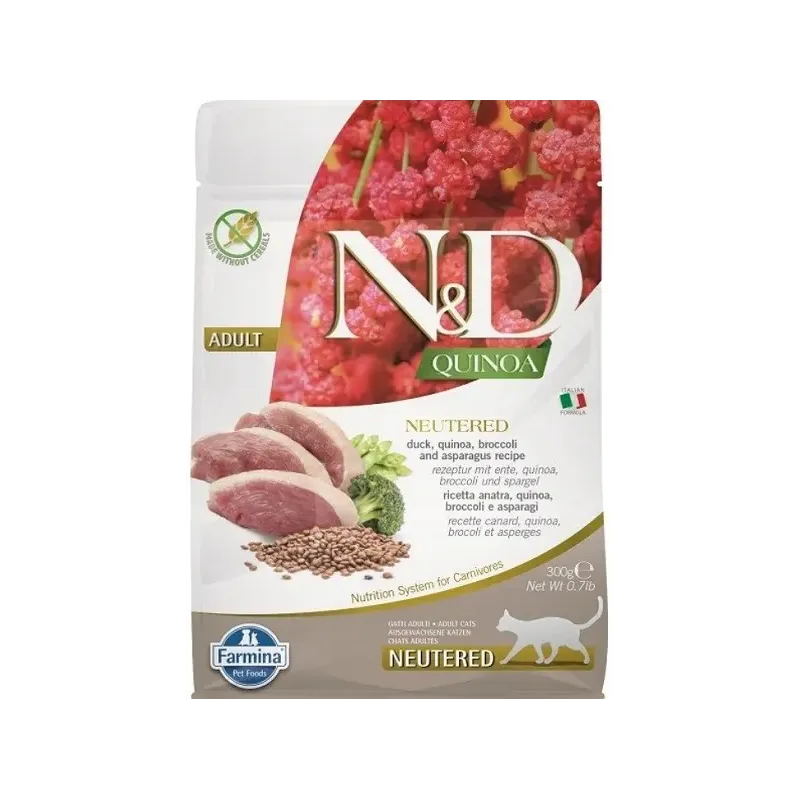 FARMINA N&amp;D QUINOA - CAT Dry NEUTERED Duck | AKVANAMAI