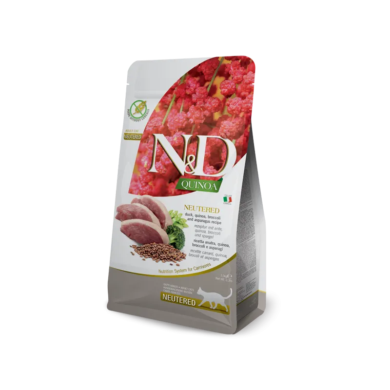 FARMINA N&amp;D QUINOA - CAT Dry NEUTERED Duck | AKVANAMAI