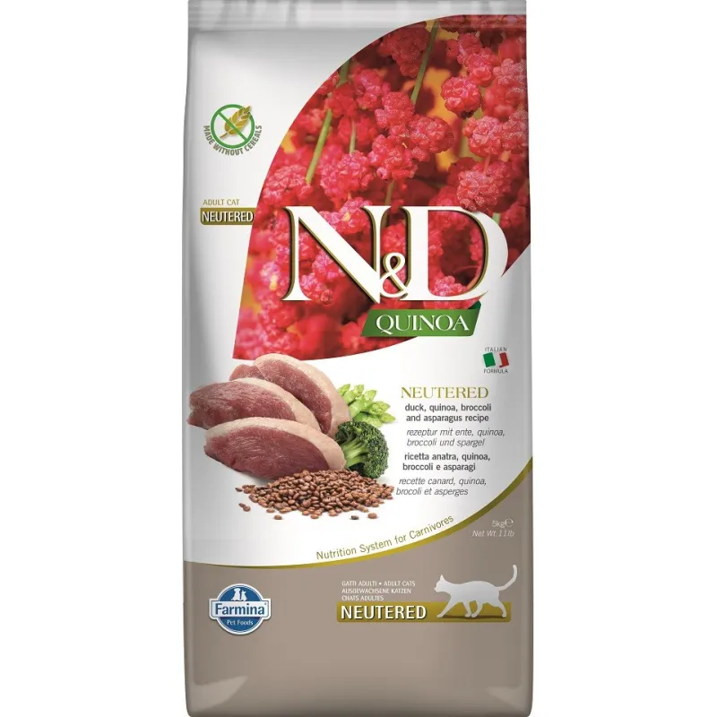 FARMINA N&amp;D QUINOA - CAT Dry NEUTERED Duck | AKVANAMAI