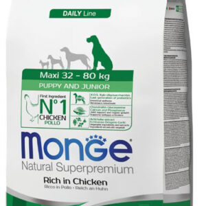 Monge maxi puppy visavertis sausas pašaras jauniems šuniukams su vištiena 12kg