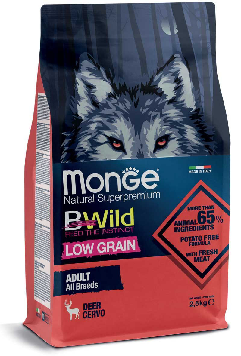 Monge BWild adult sausas pašaras (elniena) 2,5kg