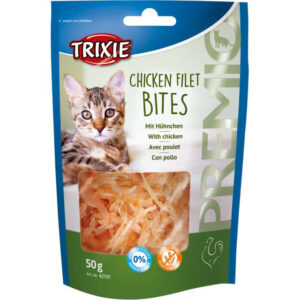 Trixie PREMIO Chicken Filet Bites, skanėstas katėms vištienos kąsneliai 50 g