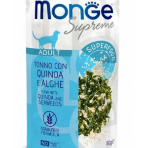 Monge SUPREME - Cat Wet Pouches Tuna with quinoa and seaweeds - Adult 80g