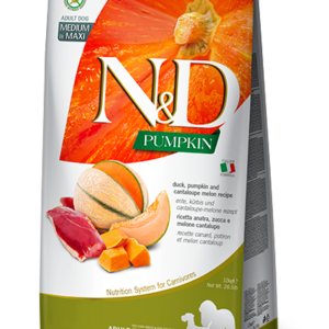 FARMINA N&D PUMPKIN - DOG Dry Duck&Cantaloupe ADULT MEDIUM MAXI 12 kg