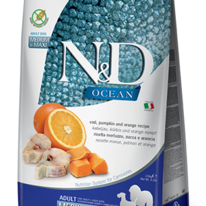 FARMINA N&D OCEAN - DOG Dry Cod Pumpkin&Orange ADULT MED&MAX 2,5 kg